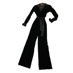 Diane Von Furstenberg black velvet jumpsuit